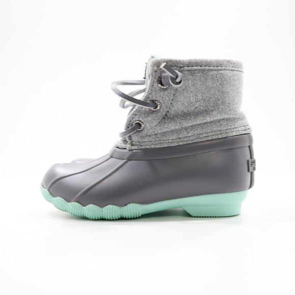 Sperry Saltwater Gray Nylon & Rubber Waterproof Rain Duck Boots - Toddler 7 - Picture 1 of 7